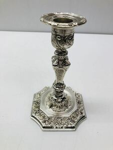 * free shipping * antique candle stand W94×D94×H150(.) candle holder .. establish interior silver . country 