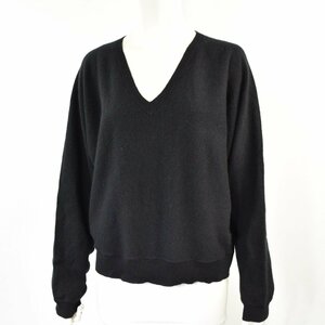 5000-II00181★セオリー Theory ★高級カシミヤ100% ドルマンスリーブ Vネックゆったりニット L 黒 DEEP V DOLMAN F2 定価41800円