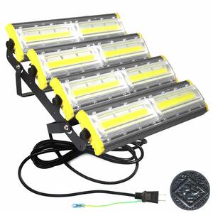 400W LED投光器 led作業灯 屋外用 防水 二代目 6300w相当 64000LM 85〜265V 超薄型 360°回転 ガレージライト PSE 昼光色 6000k 1個