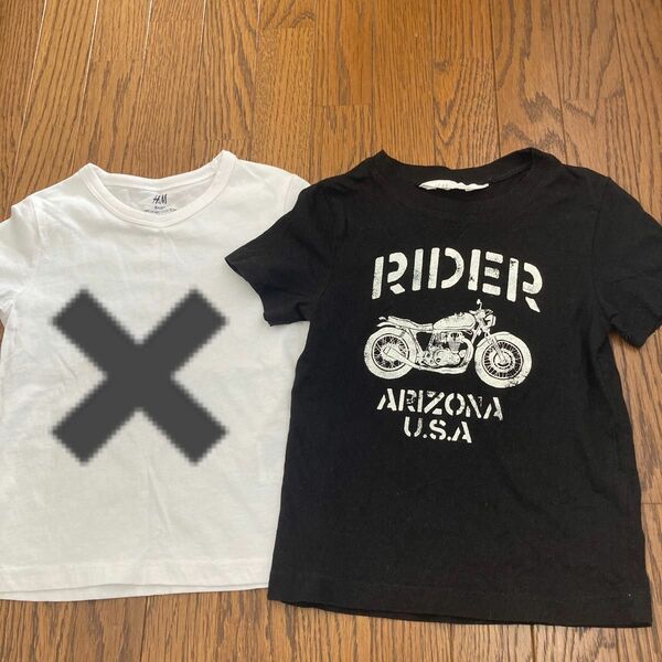 H&M 半袖Tシャツ　 ブラック　バイクロゴT キッズ　 子供服 98cm 100cm