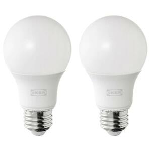 IKEA LED電球 E26 485ルーメン, SOLHETTA 球形 オパールホワイト 2ピース送料￥750!