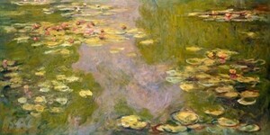 【フルサイズ版】クロード・モネ 睡蓮 1919年 Water Lilies メトロポリタン美術館 壁紙ポスター 特大1154×576mm はがせるシール式 018S1