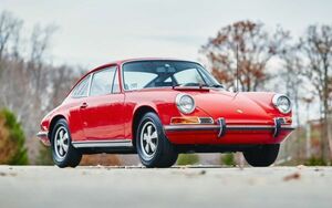 ポルシェ 911T 2.2 クーペ US仕様 901(07)型 1971年 レッド 壁紙ポスター ワイド版603×376mm（はがせるシール式）012W2