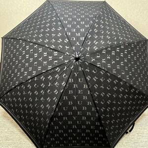 BURBERRY Burberry total Logo character Logo folding umbrella man and woman use . rain combined use umbrella black 