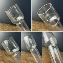 蔵出し ランプ ホヤ ガラス 高さ 約23.7センチ オイルランプ ホヤ瓶 時代物 硝子 骨董 照明 工芸ガラス アンティーク ガラス A-14_画像9