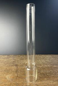 蔵出し ランプ ホヤ ガラス 高さ 約23.7センチ オイルランプ ホヤ瓶 時代物 硝子 骨董 照明 工芸ガラス アンティーク ガラス A-14