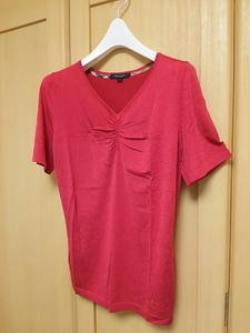BURBERRY LONDON 1 size Burberry London front ribbon V neck short sleeves rayon cut and sewn pink hose Mark embroidery regular goods 
