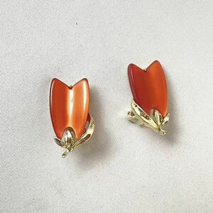 LISNER amber lucite tulip earring リスナー ルーサイト イヤリング　刻印 ヴィンテージ vintage ヴィンテージ