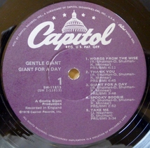 GENTLE GIANT「GENTLE FOR A DAY」米ORIG [初回SW規格CAPITOL] シュリンク美品_画像5