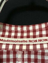 ◆Madomoiselle NON NON パパス ギンガムチェック　長袖シャツ レディースM チェック赤　マドモアゼルノンノン_画像4