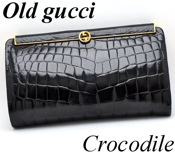 ヤフオク! -「グッチ クロコダイルバッグ」(オールドグッチ) (かばん