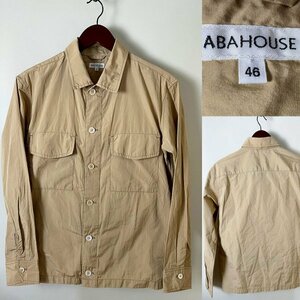 ★【USED 美品 国内正規品 定価14,300円】アバハウス ABAHOUSE クリマライト メモリー クロス ミリタリー シャツ ジャケット サイズ 46