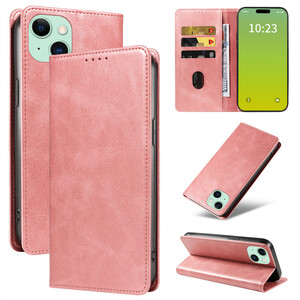 ピンク iPhone15 ケース 手帳型 PUレザーケース 人気 カード収納 おすすめ アイフォーン フィフティーン専用 マグネットスタンド TPUスマホ