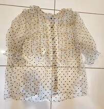 ZARA◆ドットシースルーフリルブラウス新品◆ザラM_画像1