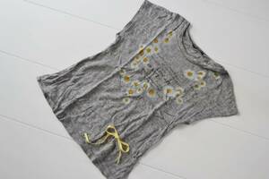 * beautiful goods girl FITHfis T-shirt 120cm gray floral print print cut and sewn *