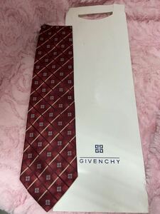 新品未使用 ♪ GIVENCHY シルク100％ ネクタイ 4G柄 赤系 ジバンシィ ジバンシー ジバンシイ