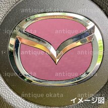 桃色 桜色 ピンク 高光沢 カーボン 調 シート マツダ ステアリング エンブレム ステッカー ハンドル アクセラ デミオ CX-8 ロードスター ND_画像2