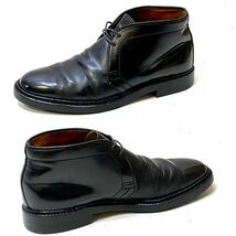 ALDEN #1359 コードバンレザー チャッカブーツ オールデンcordovan chukka boots メンズ 7D 25cmブラック 黒 レザーシューズ 革靴 _画像4