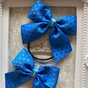 セール ヘアゴム No.91 キッズ リボン ハンドメイド エンボスリボン