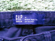 GAP DENIM　Stretch Super Skinny　女児　サイズ１４（１５５ｃｍ）　黒色　アジャスター付き_画像3