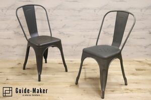 GMGN388A○CHERRY FURNITURE / 桜屋工業 ダイニングチェア スタッキングチェア 椅子 2脚セット インダストリアル スチール カフェ 展示品