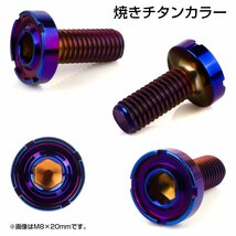 ブレーキ ディスクローター ボルト ヤマハ用 M8×25mm P=1.25 ステンレス デザインヘッドフラット C2 焼きチタンカラー TD0180_画像2