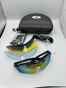 スポーツサングラス, 交換レンズ5枚 ,偏光レンズ ,紫外線カット,ロードバイクサングラス,ランニングサングラス
