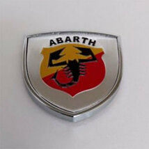 ABARTH アバルト　３D金属ステッカー　シルバー　１枚_画像1