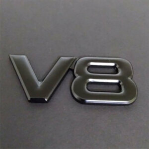 V８　３Dエンブレム　ブラック　１枚