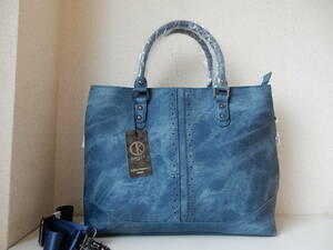  regular price 13200 jpy * big size *D.KELLY(ti- Kelly )* large size B4 correspondence *2 room *7 pocket *2WAY tote bag blue 