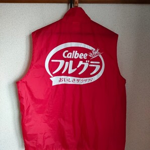 希少 超美品 Calbee カルビー フルグラ XL ノベルティ ナイロンベスト 赤 レッド 送料無料