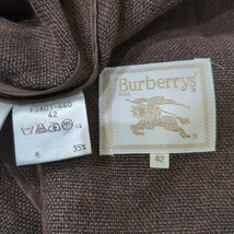 バーバリーズ Burberry's テーラードジャケット レディース 42 L相当 ウール リネン レーヨン ナイロン ブラウン 茶 アウター ブレザー_画像9