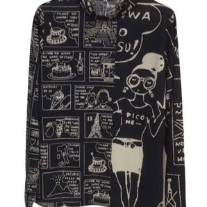 2023秋冬 ハイネック プルオーバー 黒xベイジュ 40