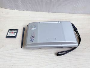 ◆Nintendo DS 本体 ソフトセット GBA ＋ DS プラチナシルバー ニンテンドーDS タッチペン アダプターなし 中古品