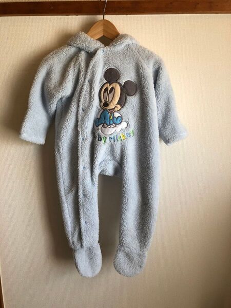 値下最終価格【Disney baby】ミッキーブルー ふわふわ カバーオール 50〜80