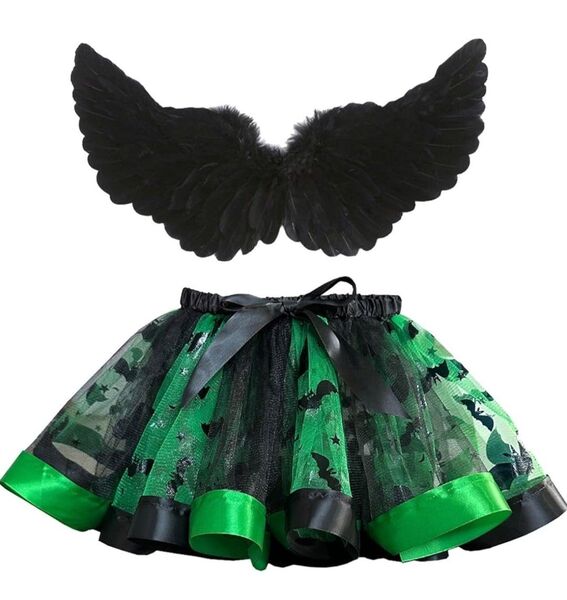 チュールスカート コスチューム 魔女 妖精 ドレス かぼちゃ M 4-5y オレンジ 子供服 クリスマス ハロウィン コスプレ