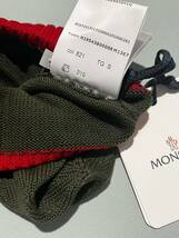 新品未使用品 参考５万 MONCLER モンクレール ジャパンタグ付 キッズ 子供服S大人女性ＸＳ ロゴマーク ハット ニット キャップ　帽子カーキ_画像6