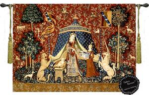 Art hand Auction 80 cm x 67 cm „My Only Desire The Lady and the Unicorn -Jacquard-Wandteppich mit Einhorn-Motiv, mittelalterliche Kunst, Jacquard-gewebter Wandbehang, handgemachte Werke, Innere, verschiedene Waren, Panel, Tapisserie