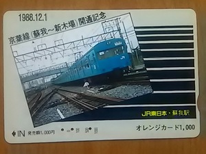 【使用済】　1988.12.1　京葉線（蘇我～新木場）開通記念