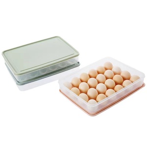 卵ケース 卵入れ 冷蔵庫 収納 卵収納ホルダー エッグホルダー　玉子収納ケース　クリアケース　透明ボックス フタ付き　24個入り グリーン