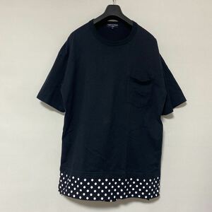 美品 AD 2022 23 ss コムデギャルソン オム ビッグシルエット ドット 切替 T シャツ L ブラック black COMME des GARCONS CDG hommeshirt