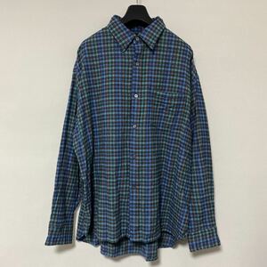 美品 21 aw unused check shirt 2 wool cashmere アンユーズド ウール カシミヤ シャツ ビッグ シルエット オーバーサイズ 22 チェック