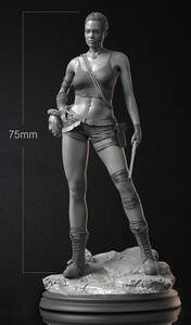 【スケール 1/24 75mm】 樹脂 レジン フィギュア キット ゲーム 女性 キャラクター 未塗装 未組み立て