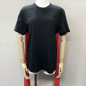 【HM S-2】中古　MSGM/エムエスジーエム　ウエストベルト ビスチェベルト Tシャツ　半袖　クルーネック　2241MDM97　イタリア製　黒×赤　M