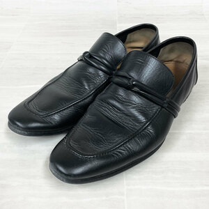 【N D10】中古　GUCCI/グッチ　ビジネスシューズ ドレスシューズ　ローファー　革靴　イタリア製　121471　黒　メンズ 42 （約27cm）