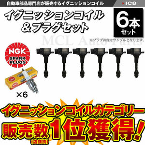 プレサージュ PU31 PNU31 ニッサン イグニッションコイル＆白金スパークプラグ PLFR5A-11 各6本セット IC8【対象品】