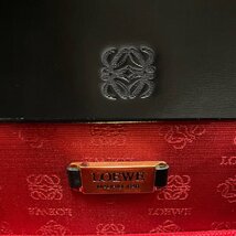 未使用保管品 希少品 保存袋付 LOEWE ロエベ アナグラム ロゴ カーフ レザー 本革 ハンドバッグ ミニ トートバッグ ブラック 38041_画像3