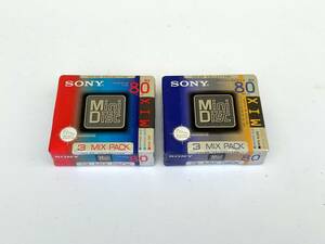 未開封 日本製 SONY ソニー MD 80分 3枚パック 2個 計6枚セット COLOR COLLECTION MIX PACK カラーコレクション ミックスパック Mini Disc