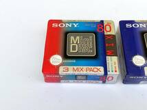 未開封 日本製 SONY ソニー MD 80分 3枚パック 2個 計6枚セット COLOR COLLECTION MIX PACK カラーコレクション ミックスパック Mini Disc_画像2