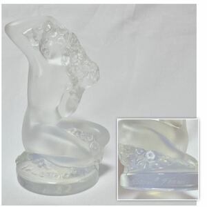 【送料無料】 Lalique ルネ ラリック フロレアル 裸婦 彫像 オパルセント ヌード レディ 置物 彫刻 フィギュリン クリスタル 髪を洗う女性